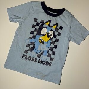 Kids Blue Graphic Tee with Cartoon Design
